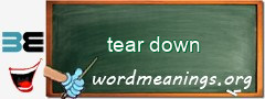 WordMeaning blackboard for tear down